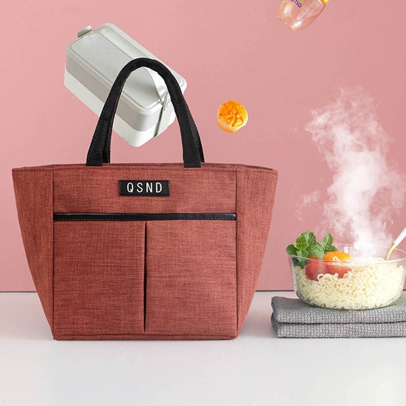 Lunch Bag Kid Women Men Thermal Insulation Waterproof Portable Picnic Insulated Food Storage Box Tote Lunch Bag: 01 Orange Small