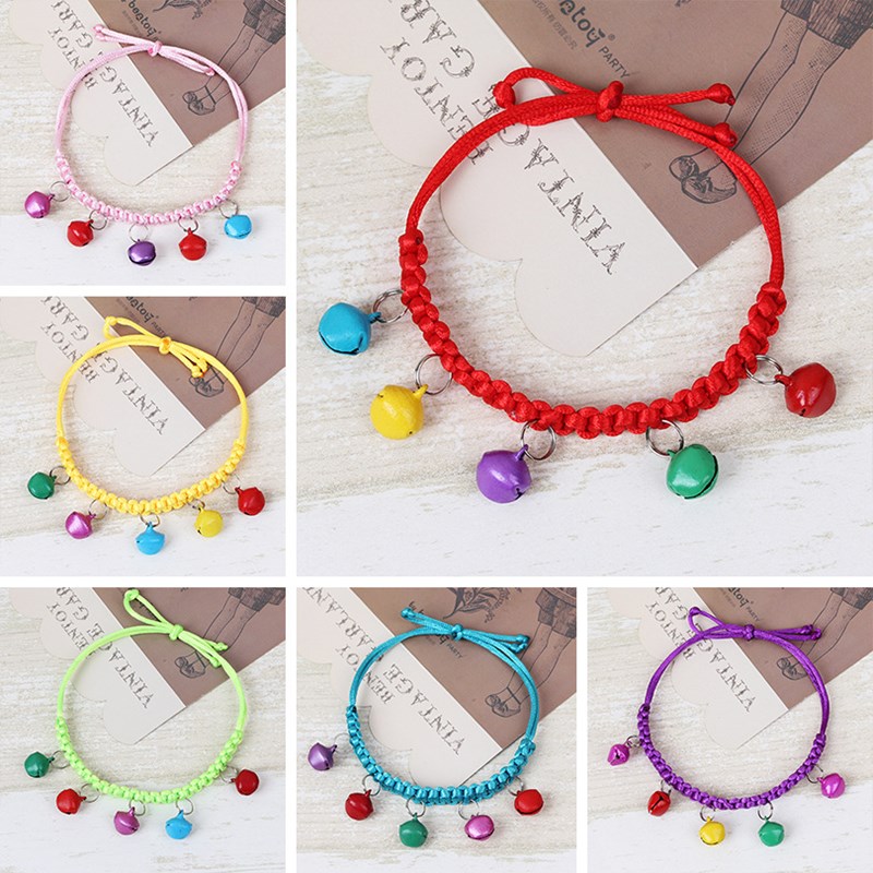 Cat collar bell cat sound ring hand-woven collar multiple bells position cat position bell cat collar