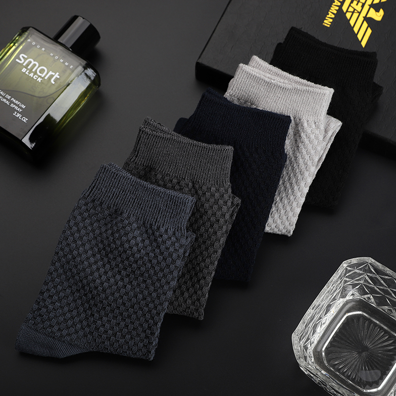 10Pairs Casual Bamboo Fiber Men's Socks Business Breathable Deodorant Compression Socks Men Long Big Size EUR 38-46