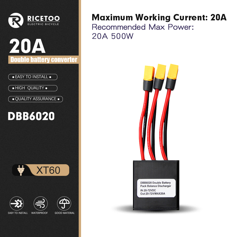 E bike Battery module20A30A40A60A80A100A 20V-70V Electric Bicycle Dual Battery Connect 40-100V 120A Ebike Accessories: Light Grey