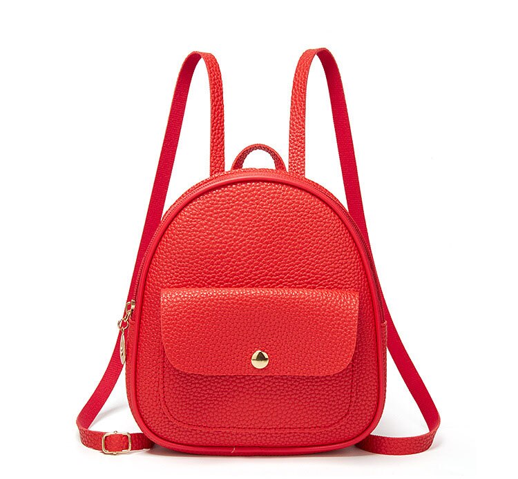 Chuwanglin Vrouwen Mini Rugzak Lederen Schoudertas Kleine Rugzak Portemonnee Mobiele Telefoon Messenger Rugzak Mochila F82002: Rood