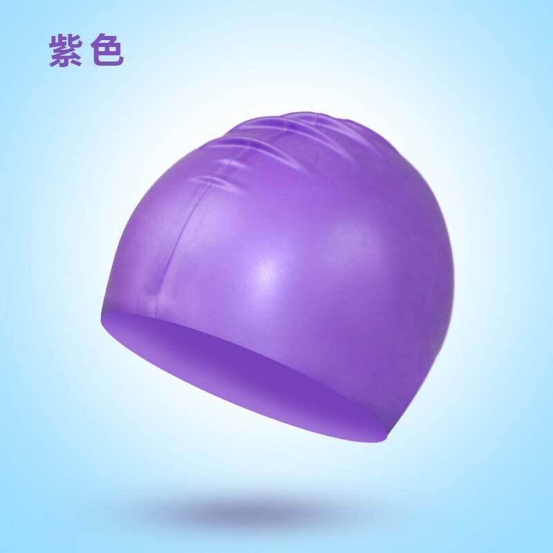 Adult Silicone Swimming Cap Solid Rubber Silicone Men Women Waterproof Petal Swim Pool Caps Protect Teens Diving Hat: purple