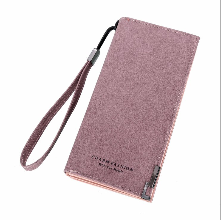 Offres spéciales portefeuille femmes gommage en cuir dame sacs à main de dames pochette portefeuille longue femme portefeuille Carteira Feminina: Bean paste