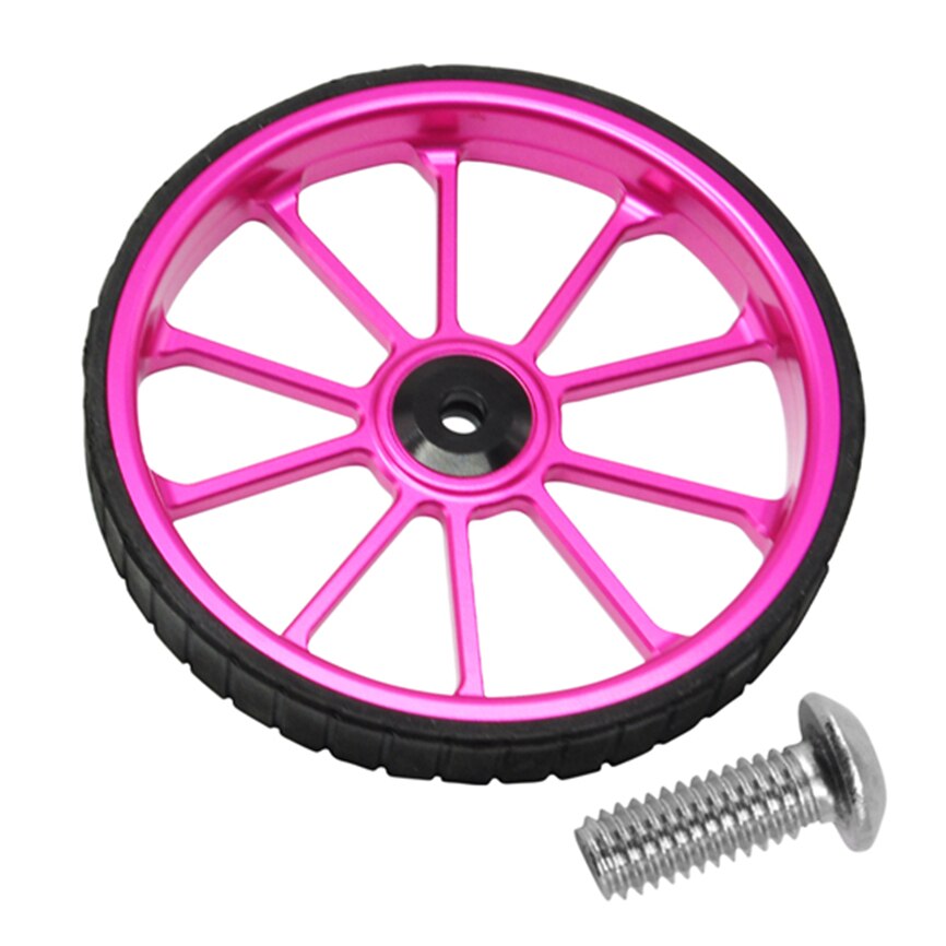 Litepro Falten Fahrrad 100MM Durchmesser Große Einfache Rad Verlängerung Stange Teleskop Legierung Schieben Räder Für Brompton Birdy Fahrrad: 1pc Rose rot
