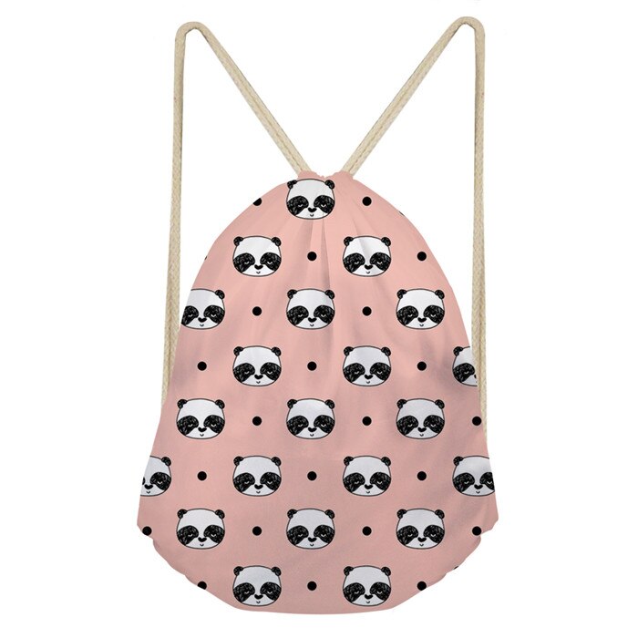 Thikin fresh floral panda snor pose string sekk strand kvinner barn reise oppbevaringspakke tenåring ryggsekk med snøring: L2735 z 3
