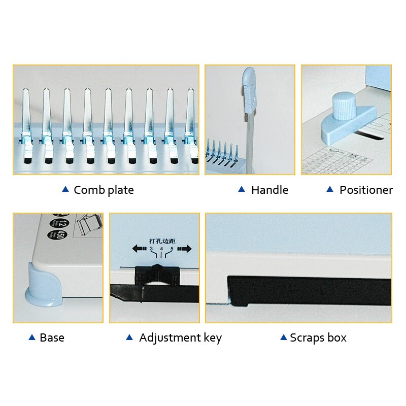 Machine à relier peigne 230A machine de forage pince à anneaux en caoutchouc machine à relier bon financier machine à relier 1 pièce