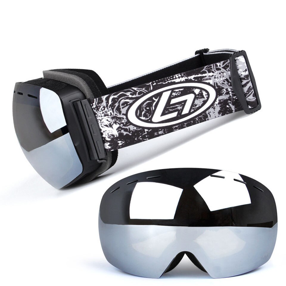 Skibriller dobbeltlag uv anti-tåge store skimaske briller skiløb snow snowboard beskyttelsesbriller mænd kvinder ski briller: 1