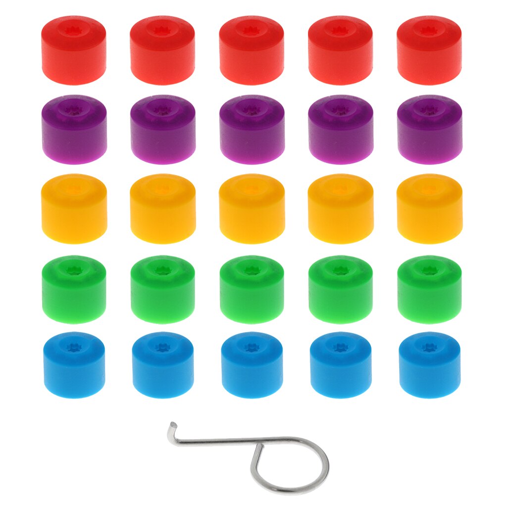 20 Pieces Car Wheel Tyre Hub Screw Bolt Nut 17mm Plastic Caps for VW