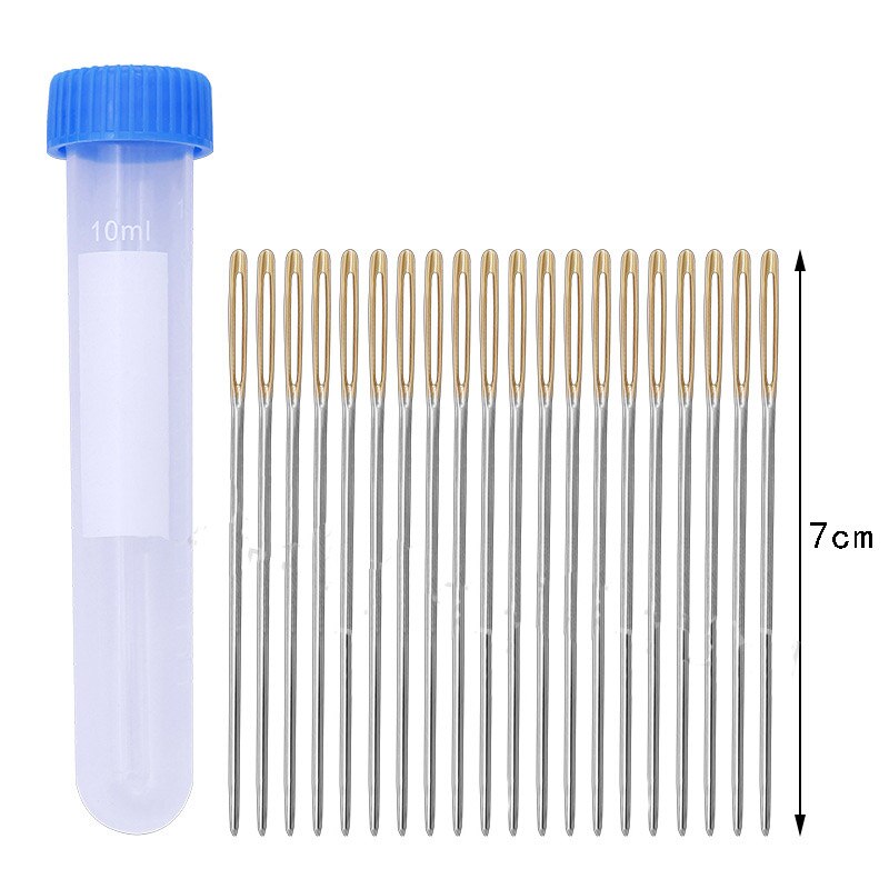 20pcs Hand Sewing Needles 7cm Gold Eye Embroidery Cross Stitch Needles Home DIY Sewing Tools Round head Sewing Needle