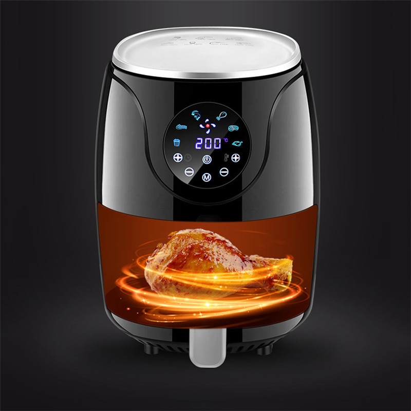 Smart Touch Screen Air Fryer Oil-free Electric Fryer 2.6L High Capacity Timing Non-stick Pan Multifunction Household Health Easy