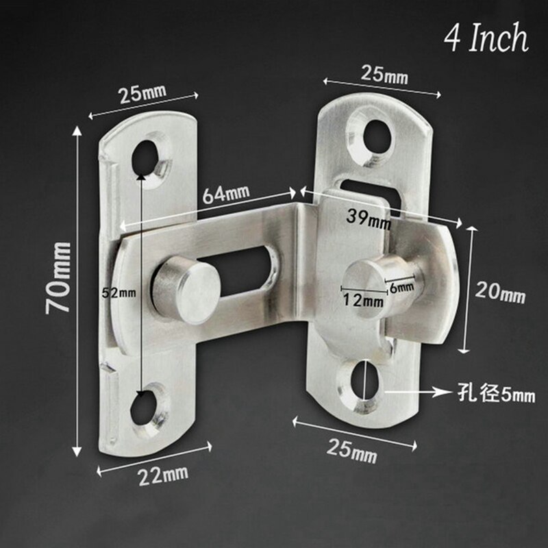 90 Degree Right Angle Door Latch Hasp Barrel Bolt with Screws for Doors Buckle Bolt Sliding Lock 5Pcs