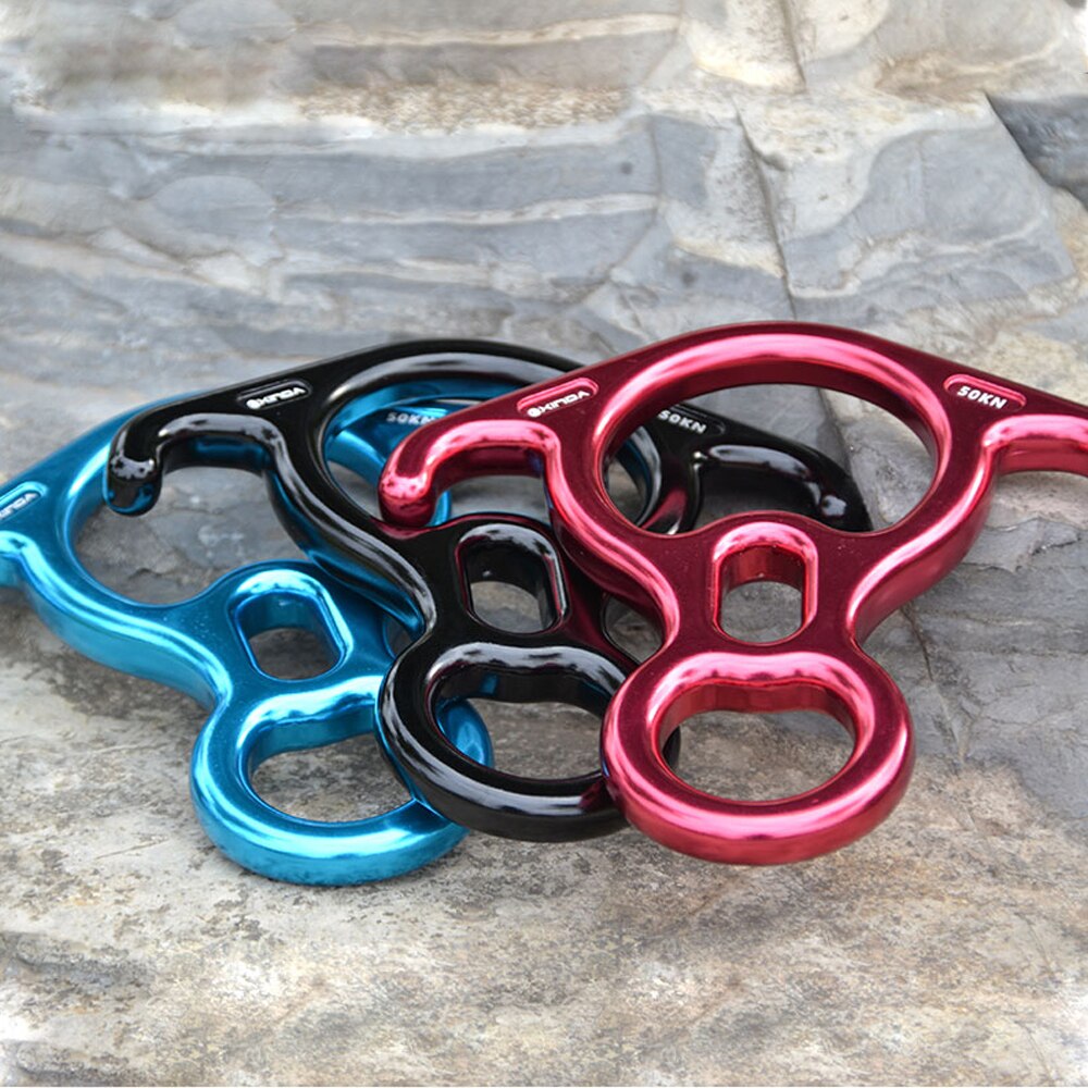 Xinda rock climbing descender OX Horn 8 descend ring downhill eight ring with Bent-ear Rappelling Gear Belay Device Equipment
