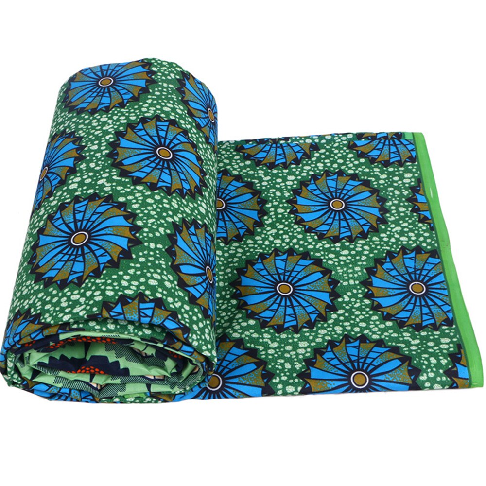 Tela africana con estampado de con cera y poliéster africano de Ankara para vestido de , 6 yardas,