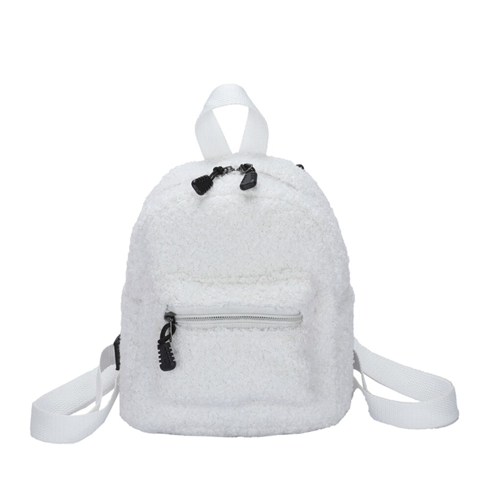 Leuke Oren Konijn Vrouwen Rugzak Casual Pluche School Schoudertas Dier Koe Zebra Patroon Reizen Rugzak Lady Meisjes Bagpack: Style C White