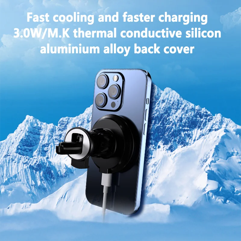 30 W magnetisches kabelloses Auto-Ladegerät Macsafe für iPhone 12 13 14 15 Profi Max Mini Luft entlüften Autotelefonhalter Ständer Schnelles Auto-beladen