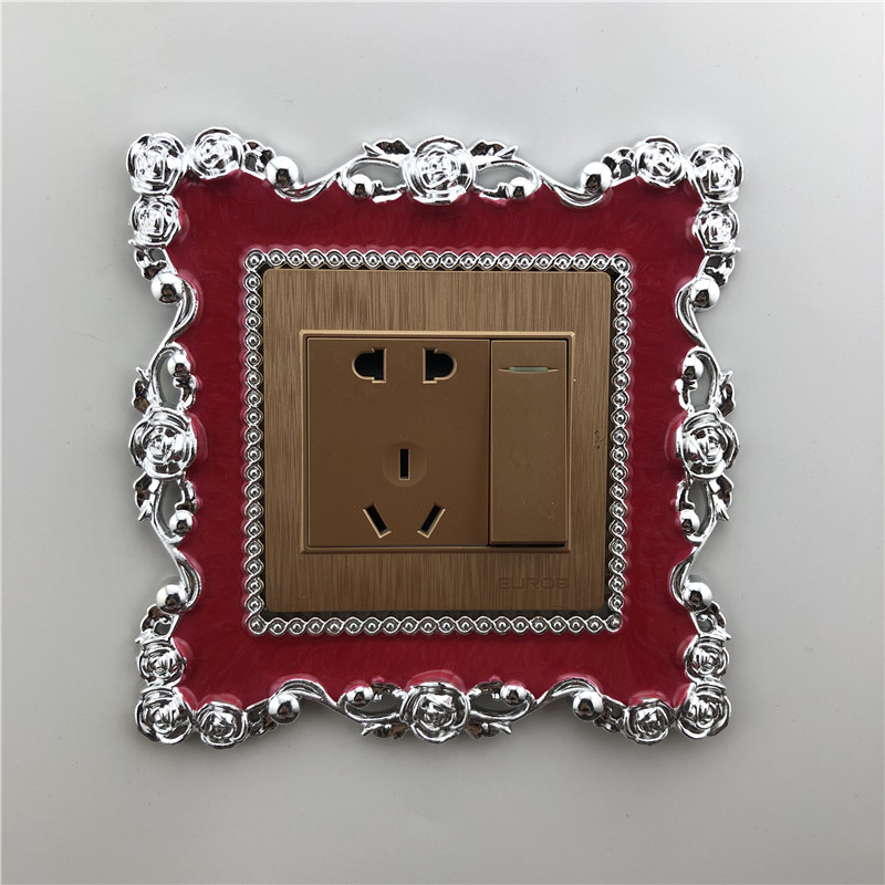 Grand autocollant rouge pour interrupteur portable, 1 pièce, commutateur carré de luxe européen, couvercle de protection pour interrupteur, accessoires de décoration pour la maison
