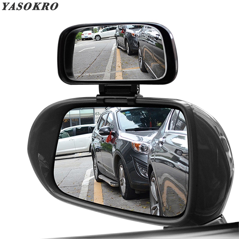 Yasokro Auto Dodehoekspiegel Rotatie Verstelbare Achteruitkijkspiegel Groothoek Lens Voor Parking Extra Auto Spiegel