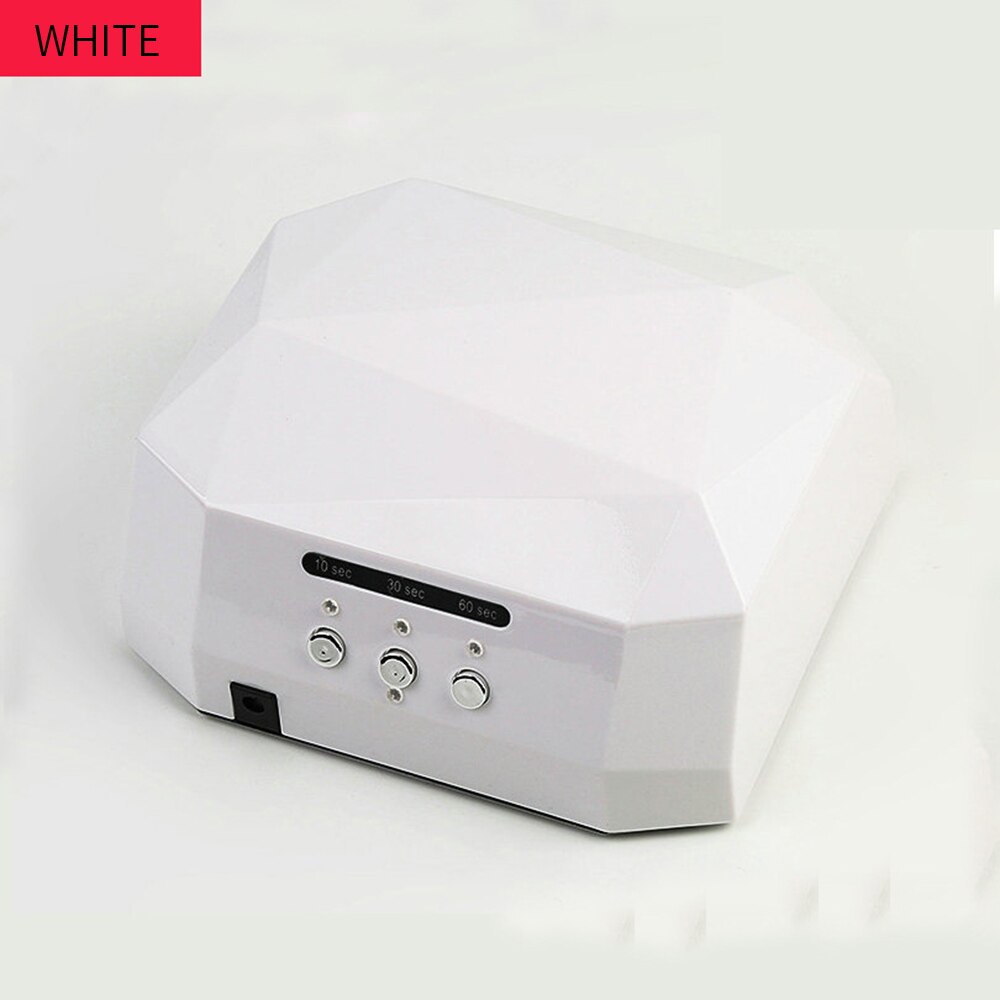 36w uv led neglelampe automatisk sensor 16 lys uten spirallys uv led tørketrommel all gellakk maskin nail art verktøy: Hvit