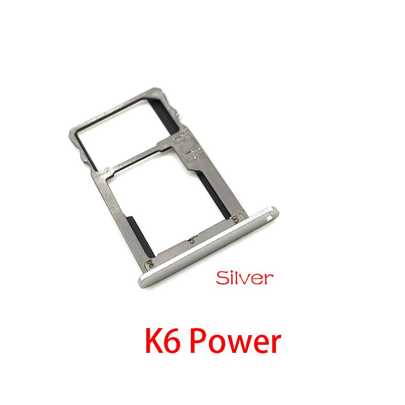 For Lenovo ZUK Z2 / K5 Note / K6 Power Micro Nano SIM Card Holder Tray Slot Holder Adapter Socket: K6 Power Silver