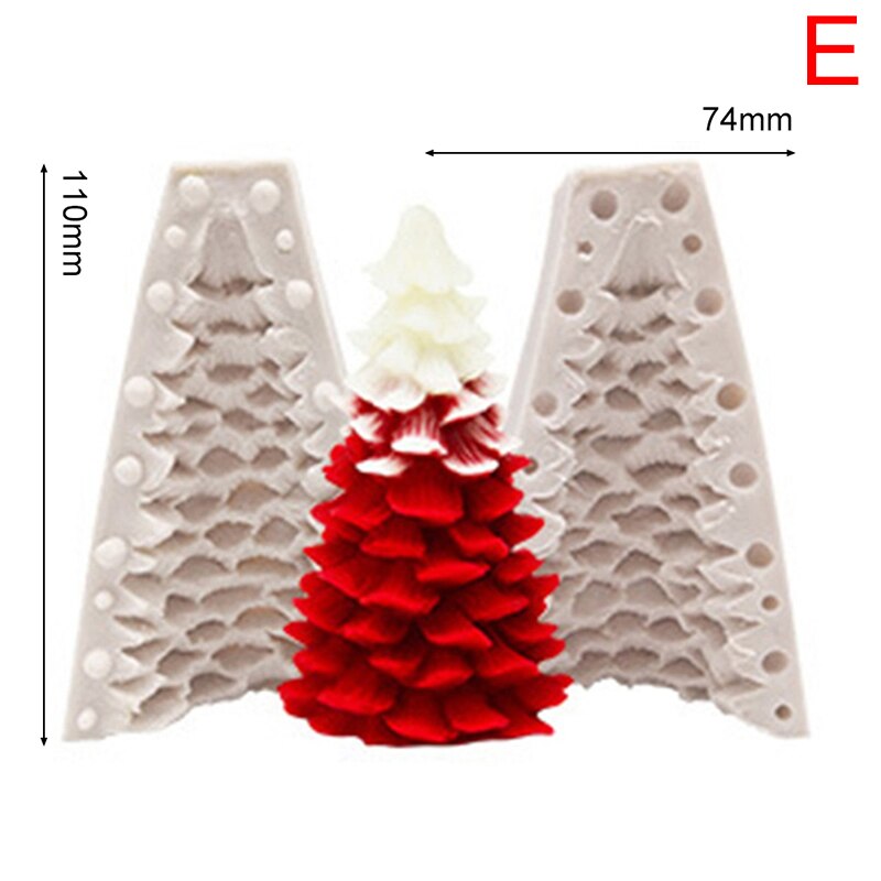 Moule bougie noel arbre de noel pomme de pin flocon de neige bougie Silicone moule: E