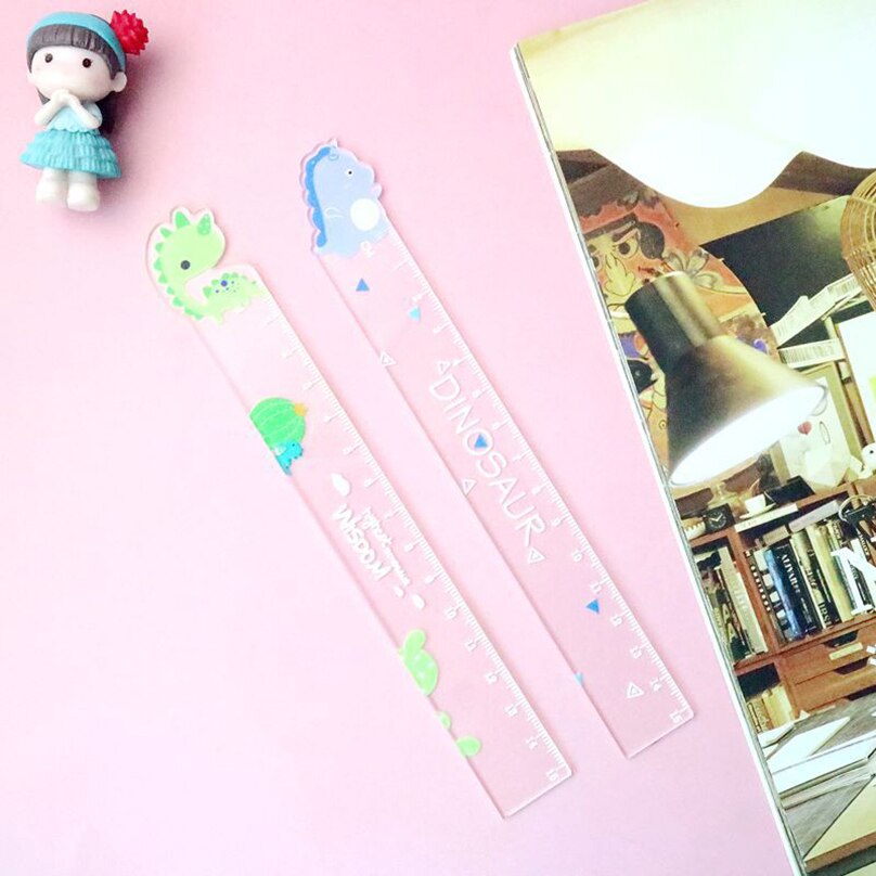 Règle de Dinosaure Kawaii Transparente et Mignonne de 15cm, Outil de Dessin à Faire Soi-Même, Fournitures Scolaires pour Étudiant