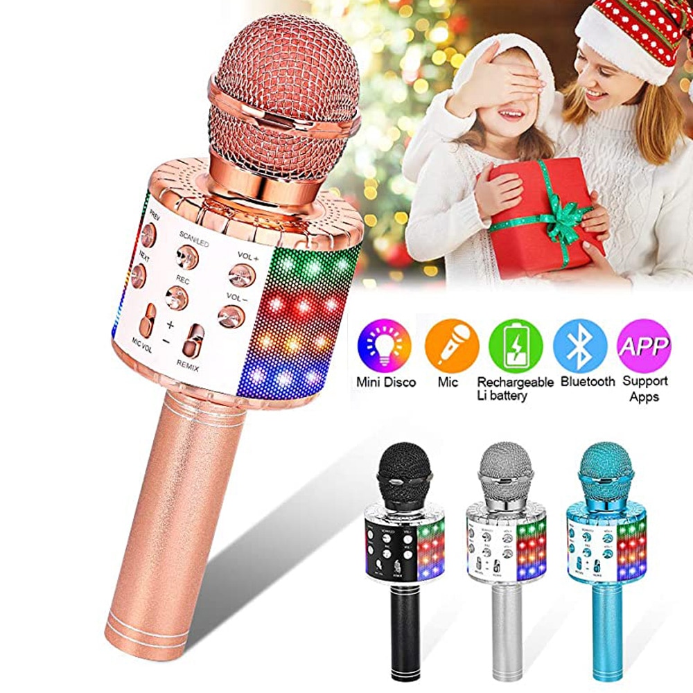4 in 1 bluetooth microphone wireless condenser microphone karaoke mic magic sound mikrofon studio recording