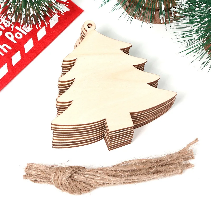 100-10PCS Christmas Wooden Ornaments Unfinished DIY Christmas Crafts for Xmas Tree Pendant Ornaments Navidad Year Decor: S / Deep Sapphire