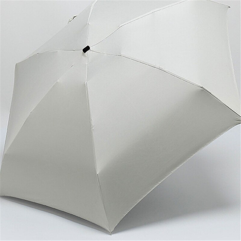 Solid Sun Rain Pocket Umbrella Anti UV Mini Folding Windproof Lightweight Travel Women: Beige