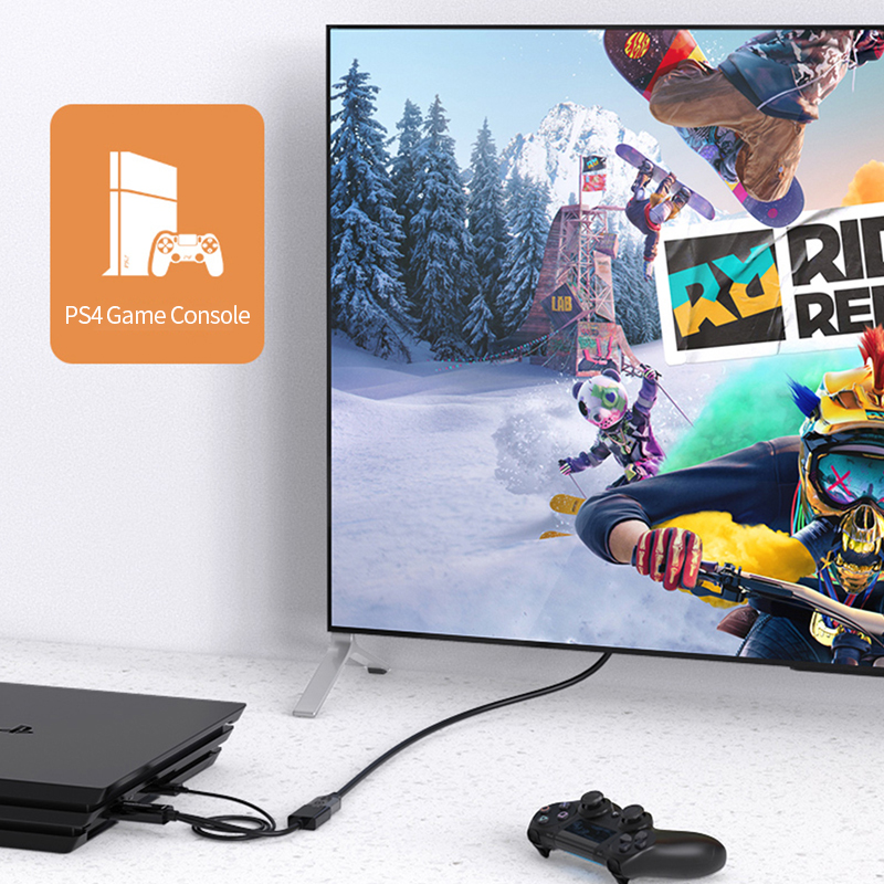 4K @ 60Hz HD naar DisplayPort Unidirectionele adapter met USB-netsnoer HDMI-compatibel naar DP-kabel voor pc Computer Game Monitor