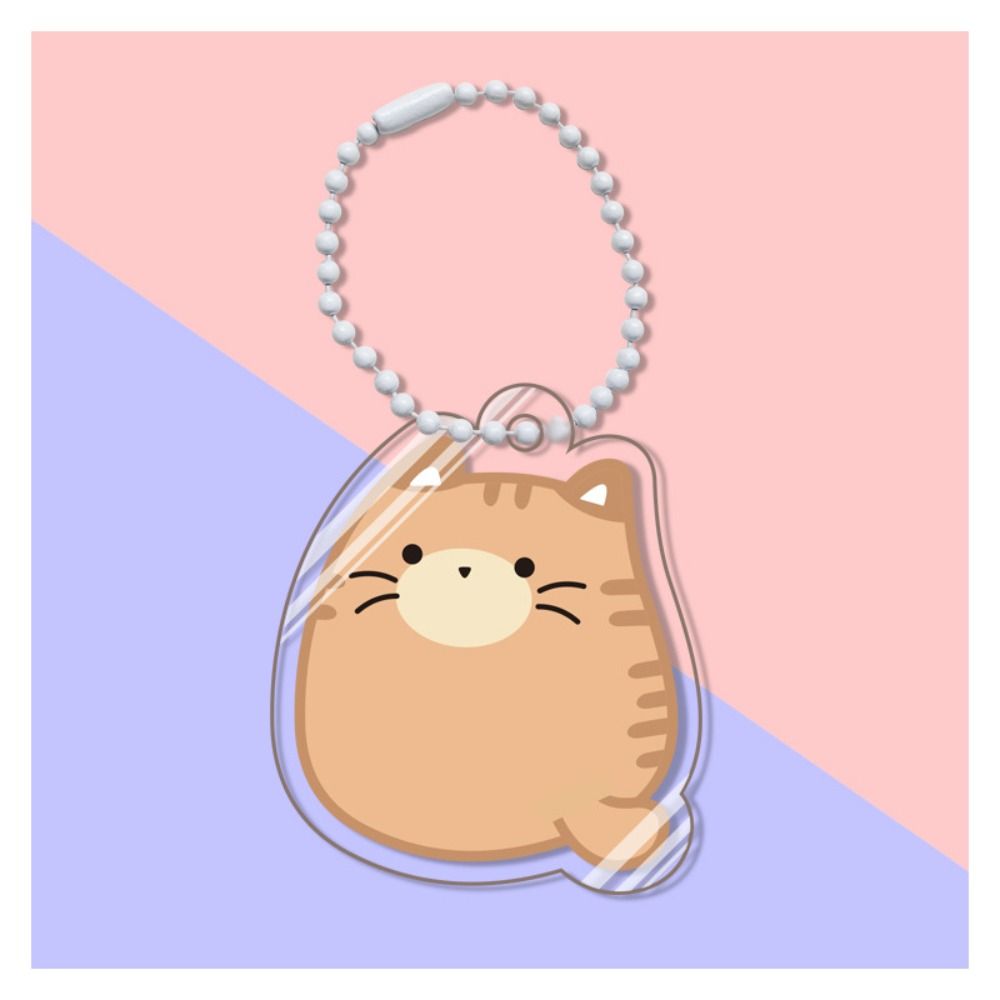 Kawaii Orange Cat Siamese Cat Keychain Calico Cat Ginger Cat Kitty Pendant Cute Acrylic Cat Keyring Couple: Pink