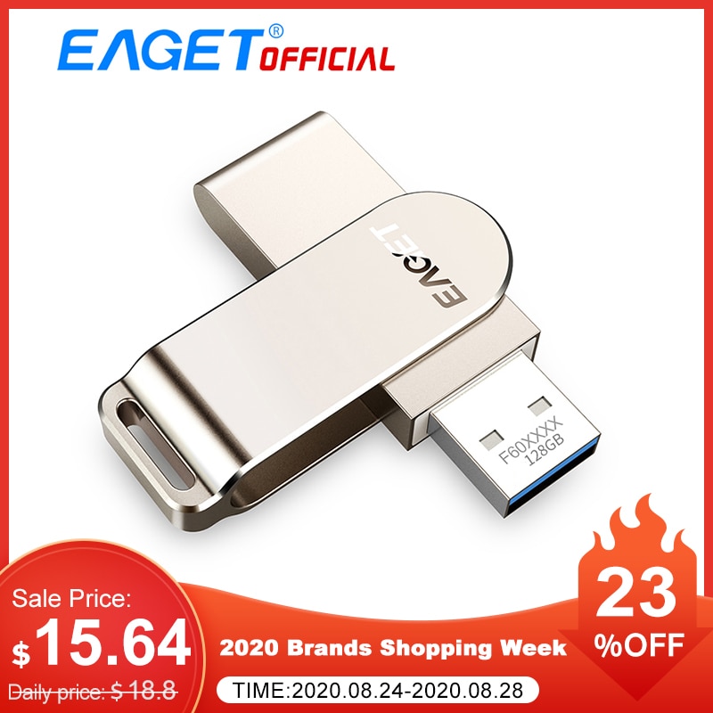 EAGET F60 128G USB Flash Drive USB 3.0 USB Flash Drive Ad Alta Velocità Pen Drive Mini Flash Drive di Memoria bastone