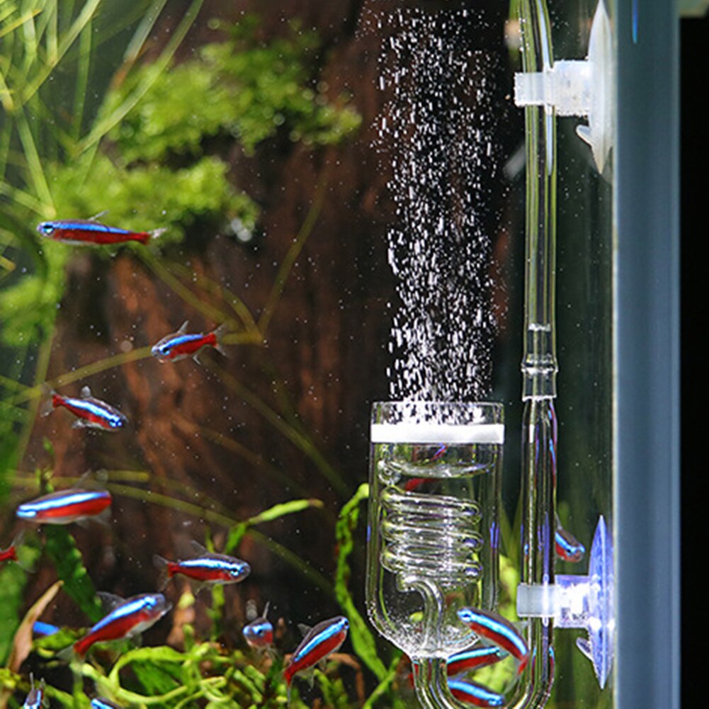 Aquarium CO2 Refiner Spiral Fish Tank Water Glass Carbon Dioxide Diffuser Regulator Diffuser Check Glass Tube