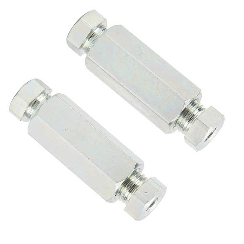 2Pcs/Set Brake Pipe Connectors 3/8in Inline Female + Male Nuts Replacement for British USA Cars PRE 1980 Brake Line Adapter