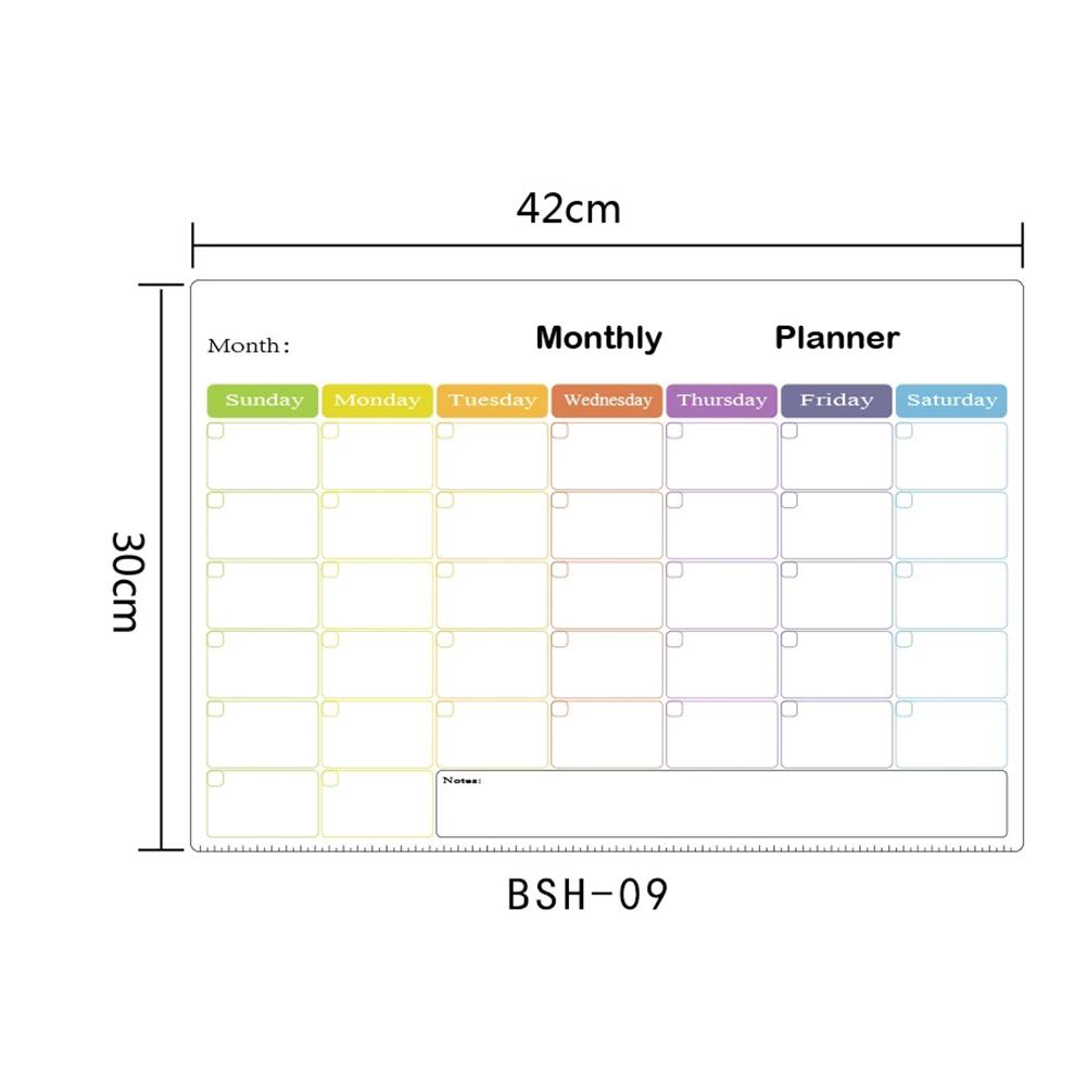 Magnetic Weekly & Monthly Planner Fridge Magnet Whiteboard Calendar Flexible Daily Message Drawing Bulletin White Board
