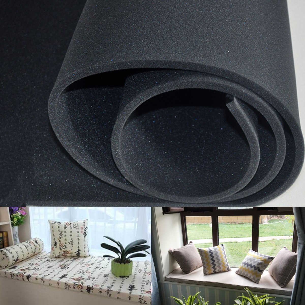 200x60x2.5cm High Density Seat Cushion Foam Rubber Replacement Polyurethane Upholstery Cushion Pad Firm Foam Sheet Cushion Pads