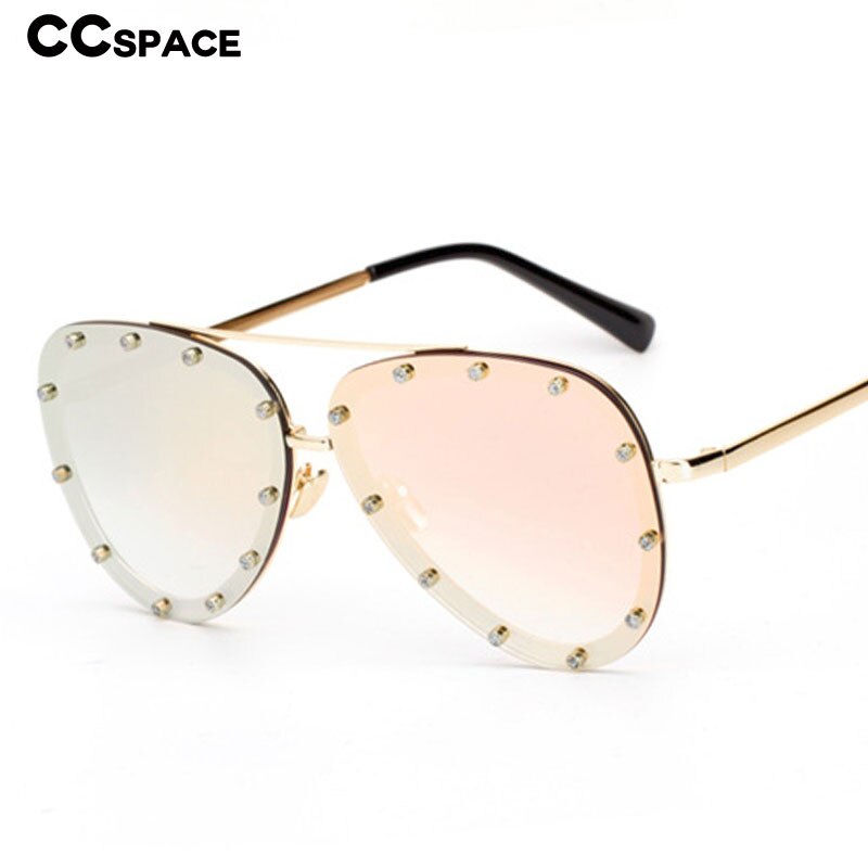 Pilot Rivet Diamond Sunglasses Men Women Shades UV400 Vintage Glasses 47982