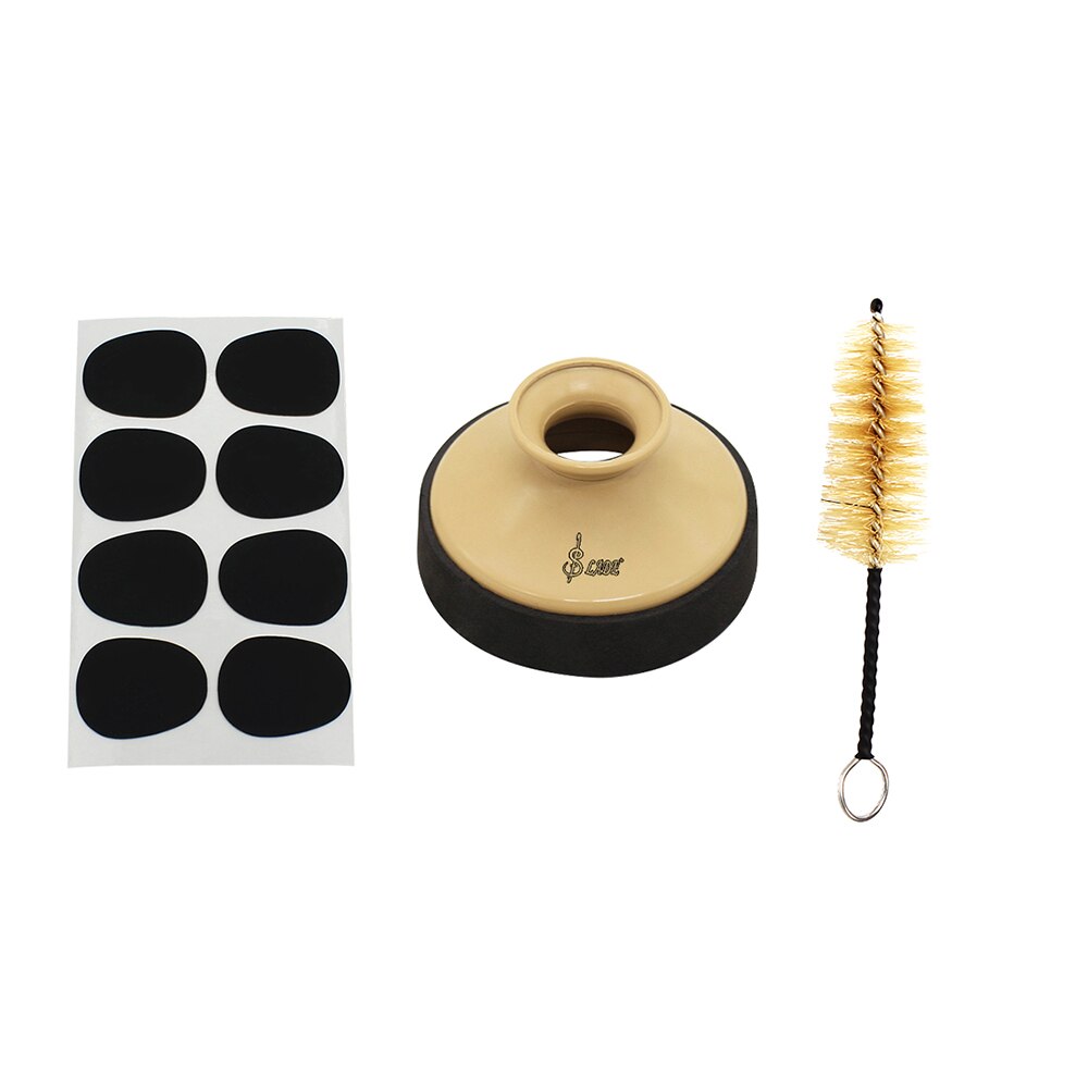Saxofoon accessoires 3- in -1 saxofoon accessoires kit met saxofoon demper + saxofoon mondstuk borstel + mondstuk patches pads