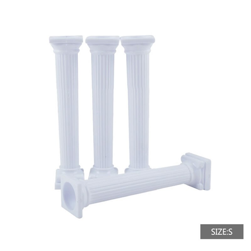 Upspirit 4 stks/set Cake Romeinse Kolom Plastic DIY Cake Ondersteuning Frame Wedding Party Cake Pop Display Stand Cupcake Houder Plank: S