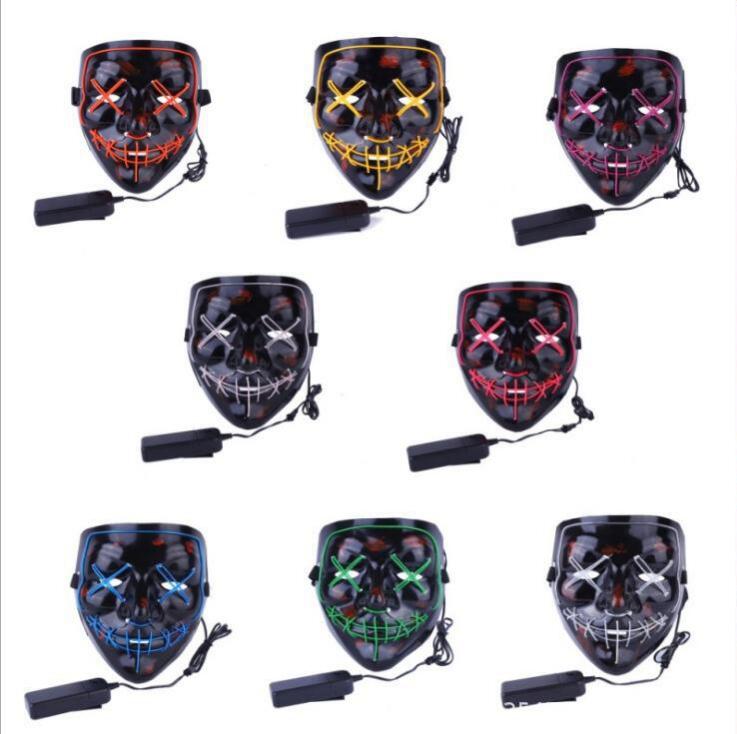 1m koldt lysmaske led lys lysende maske med 3v konstant på inverter til halloween festartikler jul (ikke inkluderet maske)