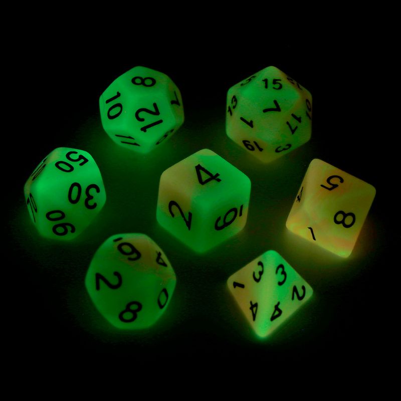 2022 7Pcs/set Luminous Polyhedral Sided Dice D4 D6 D8 D10 D12 D20 Set For D&amp;D RPG Poly Game