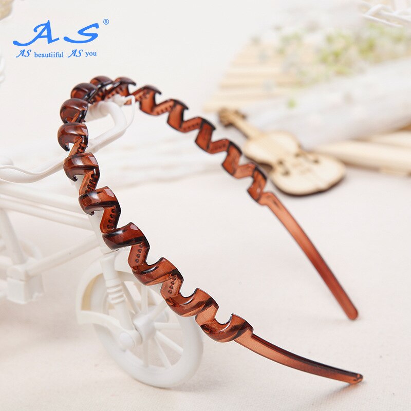 As Genuine Product Korean-style Versatile Hair Accessories Headdress Thick Wave Hair Bands Breaking Constantly Resin Hea: Brown