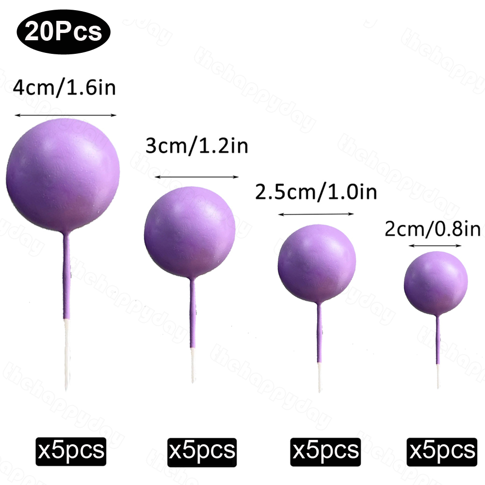 20 stuks Ballen Cake Toppers Goud Zilver Bal Gelukkige Verjaardag Cake Topper DIY Cupcake Topper voor Taart Decoraties Baby Douche Bruiloft