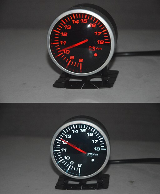 2.5" 62mm LED Dual Display Boost Turbo gauge Water temp Oil temp Oil pressure Voltmeter Vacuum Air fuel Tachometer Car Gauge: Voltmeter Gauge