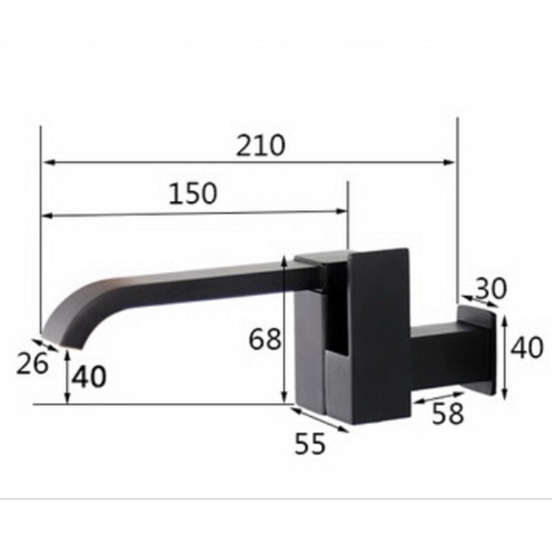 Bathroom Basin Faucet Wall Mounted Cold Water Faucet Bathtub Waterfall Spout Vessel Sink Faucet Mop Pool Tap