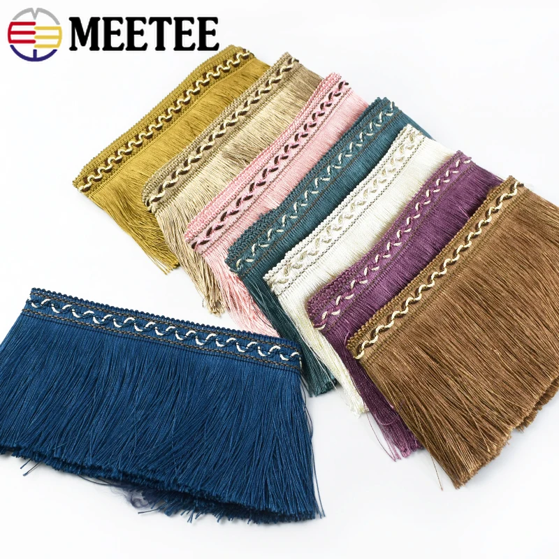 Borlas de costura con flecos para ropa, adornos de encaje, cinta decoditativa de tela, accesorios de vestido DIY, 1 metro, 13cm