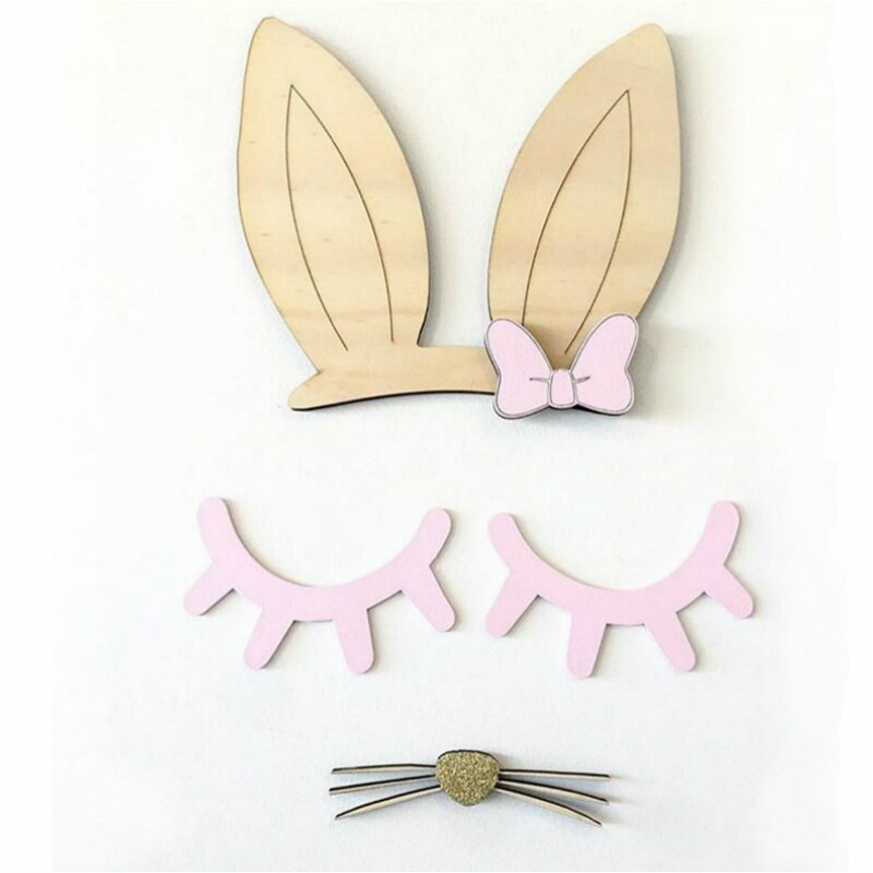 Décoration mur mignon en bois 3D cils décoratif étagères décor accessoires enfants enfants bébé chambre décoration de la maison 1 paire