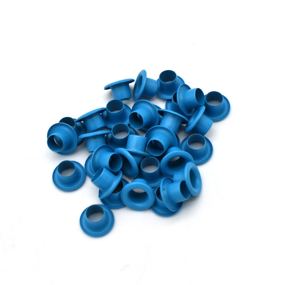 Oeillet minuscule en laiton, 4mm, 7 couleurs, œillets métalliques pour bricolage, vêtements, projets artisanaux de Scrapbooking, 100 pièces: Light blue