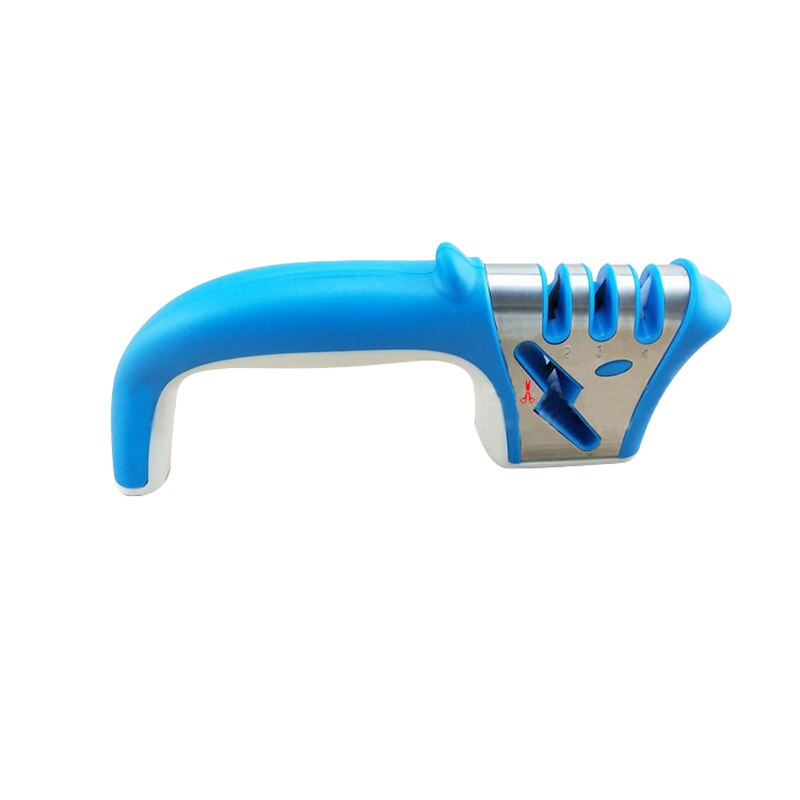 3 Stages Knife Sharpener Sharpening Stone Grinder Knives Whetstone Tungsten Diamond Ceramic Sharpener Tool: blue