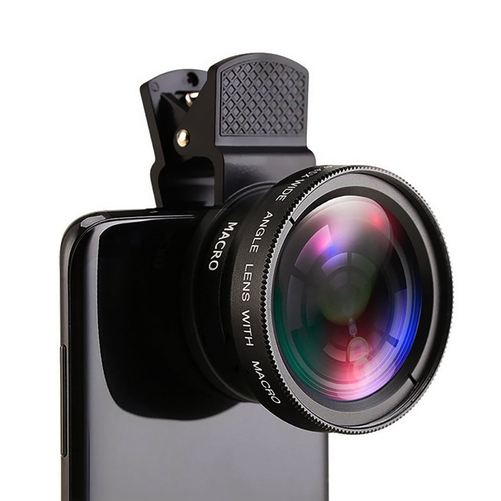 Lente gran angular 2 en 1 de 0,45x para teléfono móvil, lente Macro HD de ojo de pez, lente de cámara para iPhone, Android, teléfono, iPhone, Samsung