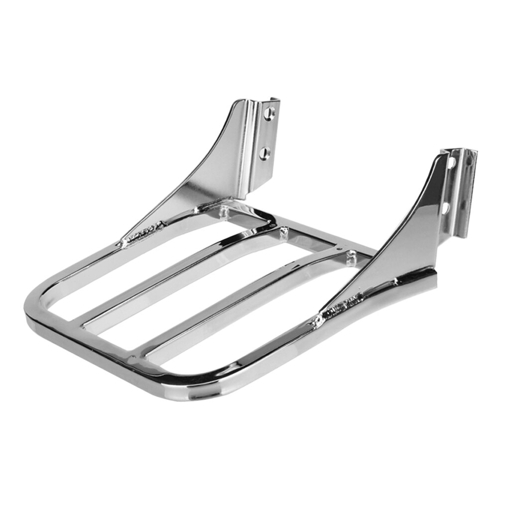 Chrome Motorcycle Trunk Tail Box Luggage Case top rack For Harley